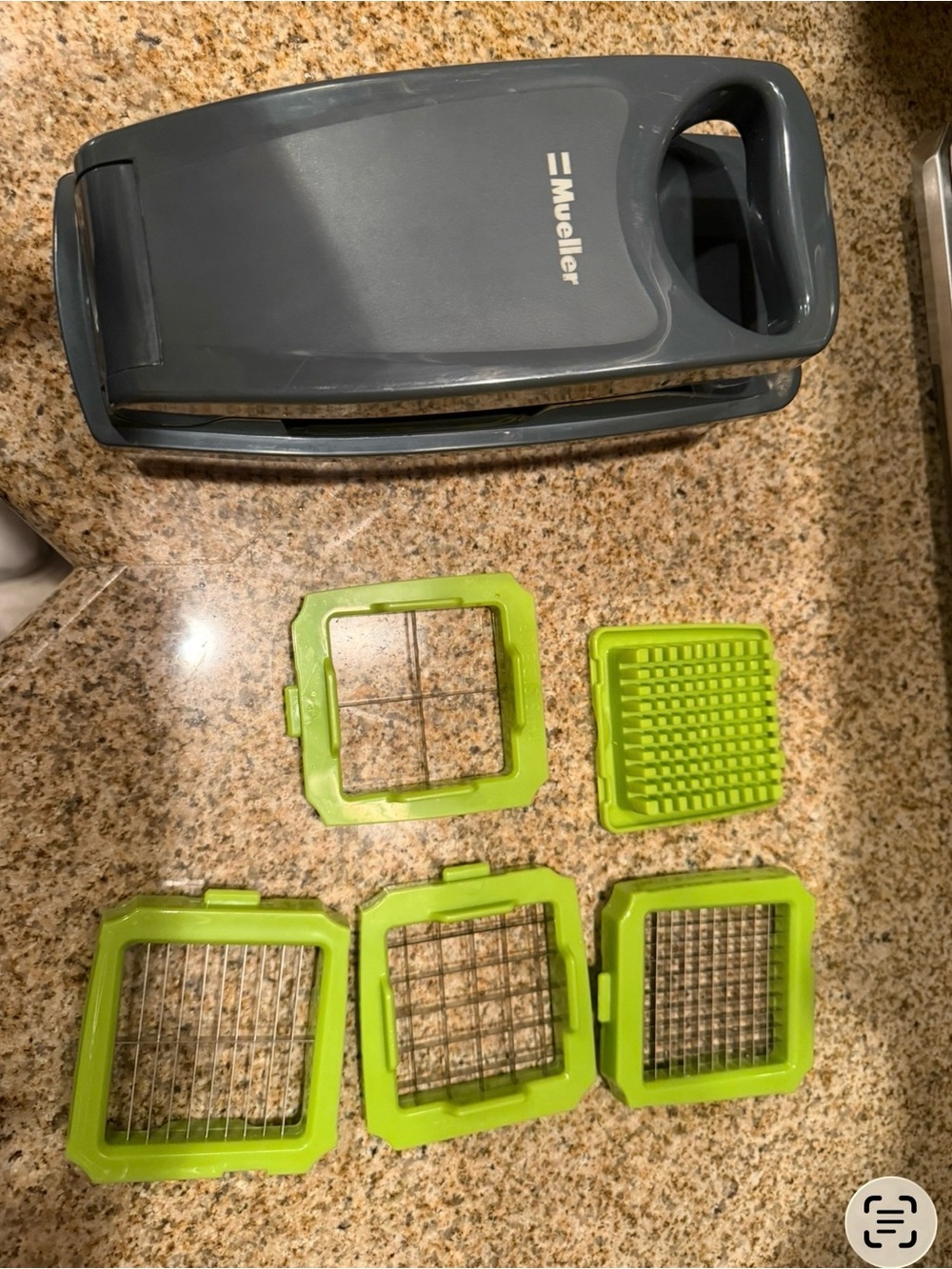 Mueller Gray and Green Vegetable Cutter with Interchangeable Blades